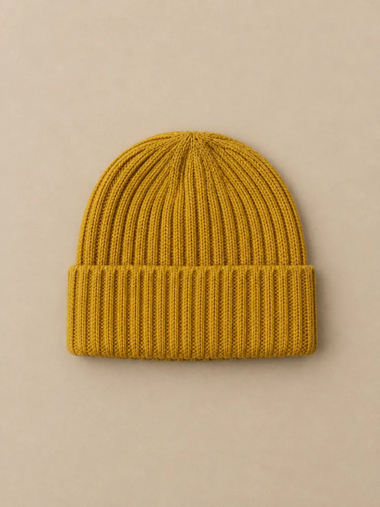 Dogger Rib Watch Cap – Oilskin, laid flat, front