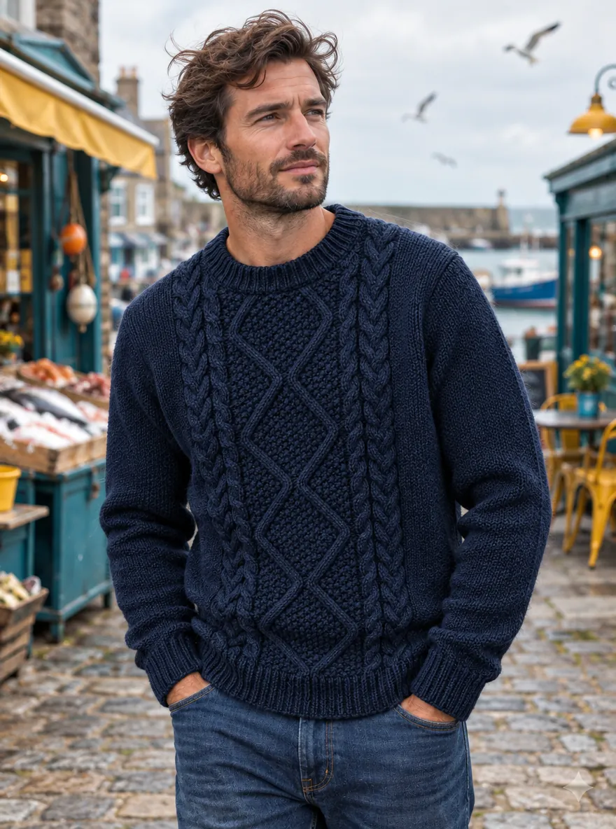 Fastnet Diamond Crew – Fathom, worn, close-up