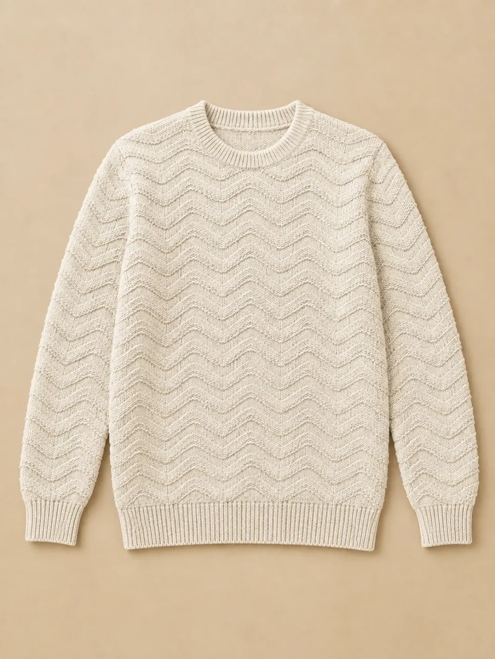 Hebrides Ripple Crew – Salt, laid flat, front