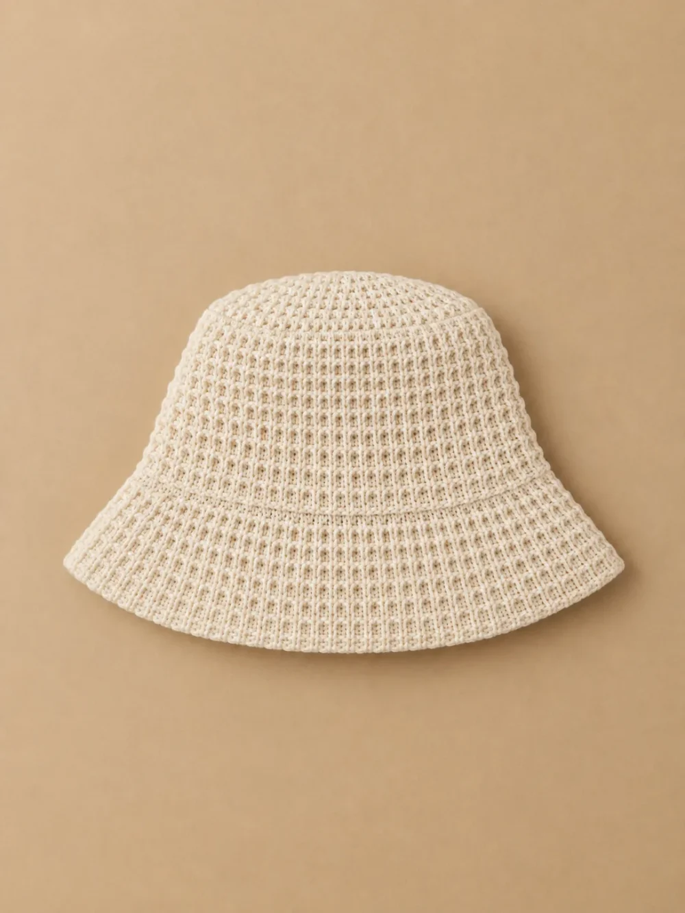 Malin Waffle Bucket Hat – Salt, laid flat, back