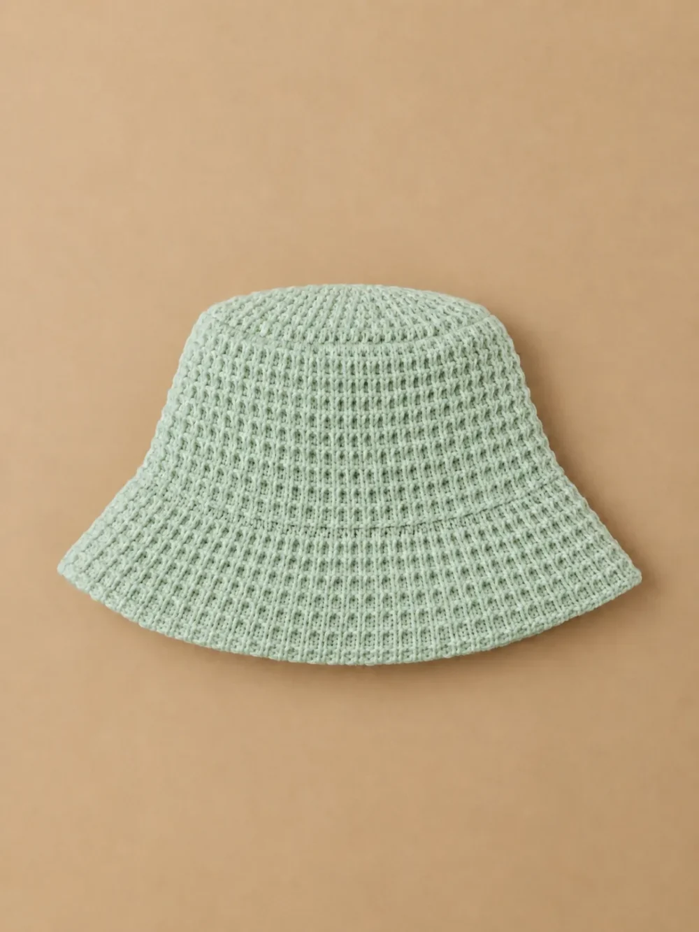 Malin Waffle Bucket Hat – Sea Glass, laid flat, front