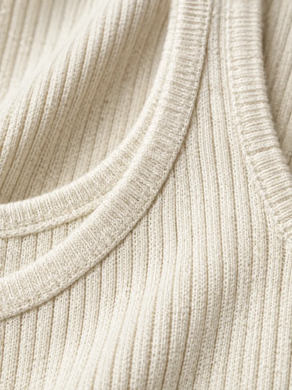 Portland Rib Knit Tank – Salt, close-up of the stitch