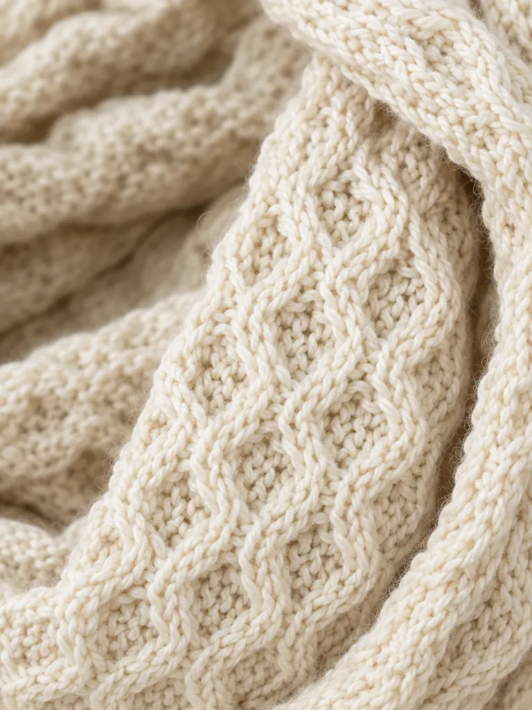 Utsire Honeycomb Snood – Salt, close-up of the stitch